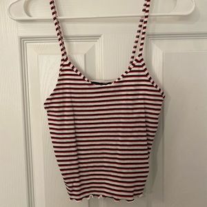 Striped crop top with lettuce bottom - forever 21